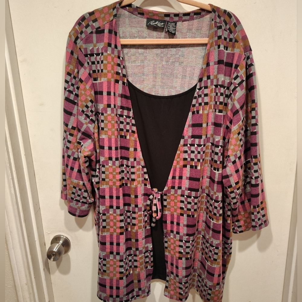 Russell Kemp Women's Multicolor Layered Scoop Neck Top Sz 3X Casual Travel